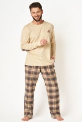 Piżama męska MNS 403 Flanela 2XL. Piżamy męskie Key, m, bez wzorów, z dresówki, bez kołnierzyka, bez ramiączek. Za 240.55 zł.
