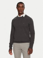 Tommy Hilfiger Sweter MW0MW36347 Szary Regular Fit. Szare swetry męskie Tommy Hilfiger, m, bez wzorów, z bawełny, bez kołnierzyka, bez ramiączek. Za 349.99 zł.