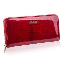 Portfel skórzany BETLEWSKI czerwony BPD-CR-5201. Czerwone portfele damskie Betlewski, ze skóry. Za 149.99 zł.