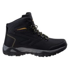Buty trekkingowe męskie Hi-Tec Medin MID - czarne, Rozmiar buta 43. Czarne trekkingi męskie Hi-tec, z gumy, bez zapięcia. Za 149.99 zł.