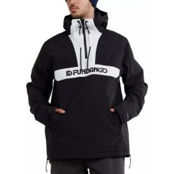 Kurtka narciarska męska Burnaby Logo Anorak. Czarne kurtki sportowe męskie FUNDANGO, l, bez wzorów, z materiału, z kapturem, narciarskie. Za 349.00 zł.