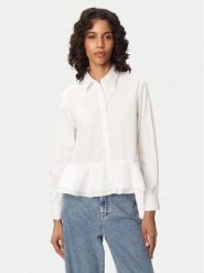 French Connection Koszula Cambria 729C7 Biały Regular Fit. Białe koszule damskie French Connection, m, bez wzorów, z bawełny, bez kołnierzyka, bez ramiączek. Za 273.99 zł.