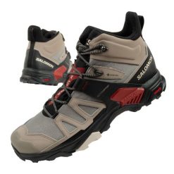 Buty trekkingowe sportowe męskie Salomon X Ultra 4 Mid GTX. Brązowe buty sportowe męskie Salomon, bez zapięcia. Za 417.00 zł.