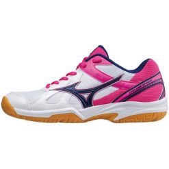 Mizuno buty halowe Cyclone Speed (W) Wht/Blueprint/PinkGlo 40.5/7.0. Obuwie sportowe damskie Mizuno, bez wzorów, bez zapięcia, na fitness i siłownię. W wyprzedaży za 205.00 zł.