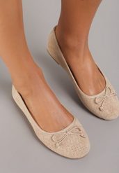 Beżowe Balerinki Sthugnaela. Brązowe balerinki damskie Renee, bez wzorów, eleganckie, bez obcasa, na płaskiej podeszwie, bez zapięcia. Za 44.99 zł.