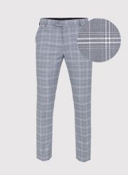 PAKO LORENTE – Szare spodnie garniturowe w kratkę P22SF-6G-005-N-S. Szare eleganckie spodnie męskie Pako Lorente, s, bez wzorów, z elastanu. Za 149.99 zł.