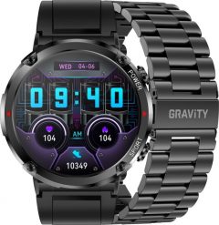 Smartwatch Gravity Zegarek męski SMARTWATCH GRAVITY GT21-1 BK/BK STEEL/BK. Zegarki męskie Gravity, bez wzorów. Za 213.36 zł.