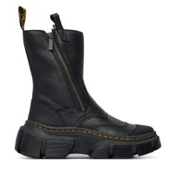 Botki Dr. Martens. Czarne botki damskie Dr. Martens, bez wzorów, bez obcasa, na płaskiej podeszwie, bez zapięcia. Za 1,039.00 zł.