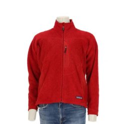 Second life - Patagonia polarowa kurtka damska retro - Jak nowy. Czerwone kurtki sportowe damskie Patagonia, l, bez wzorów, z materiału, bez ramiączek, bez kaptura, trekkingowe. Za 255.56 zł.