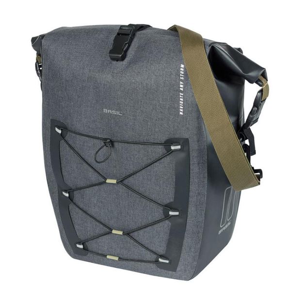 Duża torba na ramę Basil Navigator Storm. Czarne torby na laptopa damskie BASIL, bez wzorów, z materiału. Za 309.90 zł.