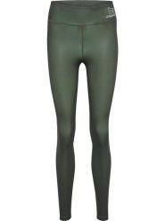 Legginsy damskie Hummel Te Fundamental. Zielone legginsy damskie Hummel, bez wzorów, z dzianiny. Za 162.75 zł.