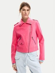 Desigual Kurtka z imitacji skóry Lolly 26SWEW06 Różowy Regular Fit. Czerwone kurtki damskie Desigual, xl, bez wzorów, ze skóry, bez kaptura. Za 749.99 zł.