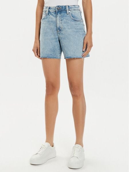 Wrangler Szorty jeansowe Hot Wheels 112357950 Niebieski Relaxed Fit. Niebieskie szorty damskie Wrangler, bez wzorów, z bawełny. Za 249.99 zł.