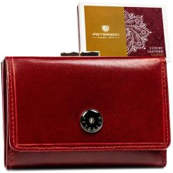 Portfel damski Peterson PTN 1680400-TVT czerwony. Czerwone portfele damskie Peterson, ze skóry. Za 124.99 zł.
