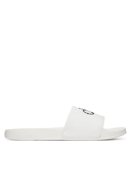 Calvin Klein Klapki Ess Slide Cv YM0YM01393 Biały. Białe klapki męskie Calvin Klein, bez wzorów, z materiału, bez zapięcia. Za 109.99 zł.