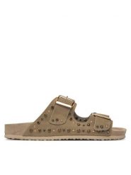DeeZee Klapki MXCR-203 Beżowy. Brązowe klapki damskie DeeZee, bez wzorów, z materiału, bez obcasa, bez zapięcia. Za 179.99 zł.