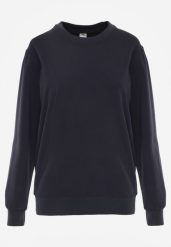 Granatowa Bluza o Klasycznym Kroju z Bawełną Merinne. Niebieskie bluzy męskie Born2be, l, bez wzorów, z bawełny, casualowe, bez ramiączek, bez kaptura. Za 89.99 zł.