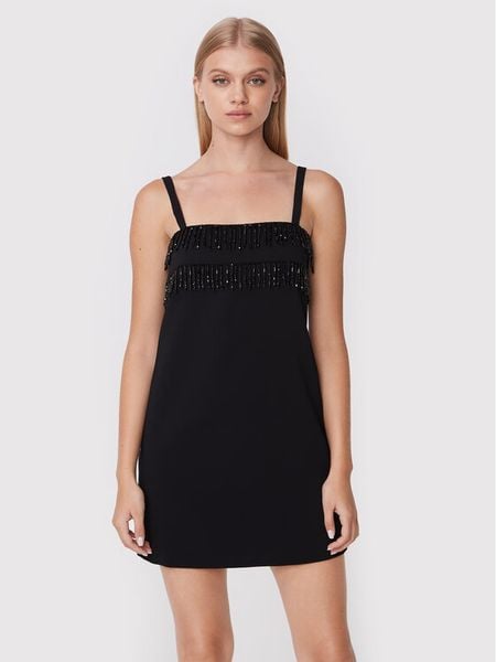 Pinko Sukienka koktajlowa Anica 1G183B 7624 Czarny Regular Fit. Czarne sukienki damskie Pinko, bez wzorów, z syntetyku, wizytowe, bez kołnierzyka, bez ramiączek. Za 669.99 zł.