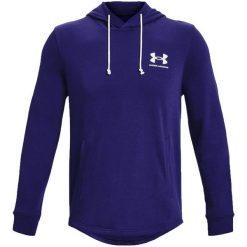 Męska Bluza Z Kapturem Rival Terry. Niebieskie bluzy męskie Under Armour, l, bez wzorów, z kapturem. Za 292.99 zł.