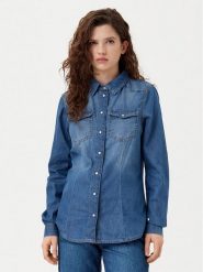 ONLY Koszula jeansowa Alexa 15315185 Niebieski Regular Fit. Niebieskie koszule damskie ONLY, m, bez wzorów, z bawełny, bez kołnierzyka, bez ramiączek. Za 169.99 zł.