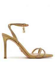 Steve Madden Sandały 11005123 Złoty. Żółte sandały damskie Steve Madden, bez wzorów, ze skóry, bez obcasa, na szpilce, bez zapięcia. Za 519.99 zł.