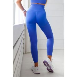 Legginsy bezszwowe push-up Squat. Niebieskie legginsy damskie 2SkIN, bez wzorów, z nylonu. Za 219.00 zł.