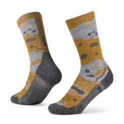 Skarpety turystyczne Buff Merino LIghtweight Crew Sock LWC2. Żółte skarpety męskie Buff, bez wzorów, z elastanu. Za 129.90 zł.