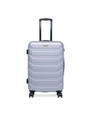 GINO ROSSI Walizka średnia CEO-GIN-M-003-05-SILVER3 Srebrny. Szare walizki damskie Gino Rossi, bez wzorów, z materiału, średnie. Za 279.99 zł.