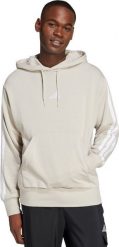 Bluza męska adidas Essentials 3-Stripes French Terry Hoodie beżowa JE6367 L. Brązowe bluzy męskie Adidas, l, bez wzorów, bez kaptura. Za 278.99 zł.