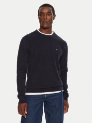 Tommy Hilfiger Sweter MW0MW36347 Granatowy Regular Fit. Niebieskie swetry męskie Tommy Hilfiger, m, bez wzorów, z bawełny, bez kołnierzyka, bez ramiączek. Za 409.99 zł.