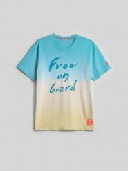 4F T-shirt regular z nadrukiem męski - multikolor XXL. T-shirty męskie 4F, m, bez wzorów, z jeansu, bez kołnierzyka, bez ramiączek. Za 89.99 zł.
