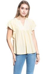 BLUZKA DAMSKA MUSTANG Enza Stripe Blouse 1009468 11697. Bluzki damskie Mustang, s, bez wzorów, bez kołnierzyka, bez ramiączek. W wyprzedaży za 39.99 zł.
