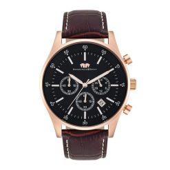 Rhodenwald & Söhne Chronograf Goodwill Różowy złoty Skóra naturalna Ciemnobrazowy Zegarki męskie 1 ct Męskie. Czerwone, analogowe zegarki męskie Rhodenwald & Söhne, z aplikacjami, z koronki, z mosiądzu. Za 669.99 zł.
