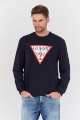 GUESS Granatowa męska bluza Audley, Rozmiar L. Niebieskie bluzy męskie Guess, l, z aplikacjami, bez ramiączek, bez kaptura. W wyprzedaży za 155.99 zł.