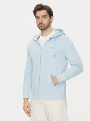 Gant Bluza Shield 2007059 Niebieski Regular Fit. Niebieskie bluzy męskie GANT, m, bez wzorów, z bawełny, bez ramiączek, bez kaptura. Za 539.99 zł.