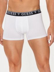 Guess Bokserki U4YF00 KCD31 Biały. Białe bokserki męskie Guess, z aplikacjami, z bawełny. Za 69.99 zł.