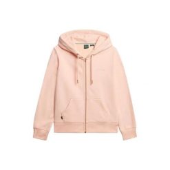 Damska bluza z kapturem zapinana na zamek Superdry Logo Essential. Czerwone bluzy damskie Superdry, bez wzorów, bez ramiączek, z kapturem. Za 316.75 zł.