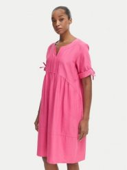 Iconique Sukienka letnia Jade IC26-077 Różowy ciemny Relaxed Fit. Czerwone sukienki damskie Iconique, na lato, s, bez wzorów, z bawełny, bez kołnierzyka, bez ramiączek. Za 529.99 zł.