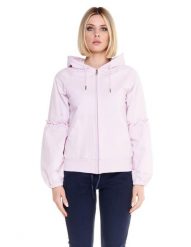 Błyszcząca damska bluza z kapturem zapinana na zamek. Czerwone bluzy damskie LEONE 1947 APPAREL, l, bez wzorów, z bawełny, sportowe, bez ramiączek, z kapturem. Za 105.21 zł.