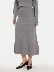 Max Mara Leisure Spódnica midi Agile 2426306028 Szary Regular Fit. Szare spódnice damskie Max Mara Leisure, l, bez wzorów, z wełny, midi. Za 699.99 zł.