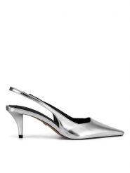 Nine West Czółenka WFA3377-1 Srebrny. Szare czółenka damskie Nine West, bez wzorów, ze skóry, bez obcasa, bez zapięcia. Za 249.99 zł.
