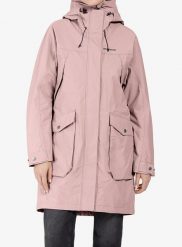 Płaszcz damski Didriksons Thelma Parka 10. Czerwone płaszcze damskie Didriksons, m, bez wzorów, z materiału, bez kołnierzyka, bez kaptura. Za 780.99 zł.