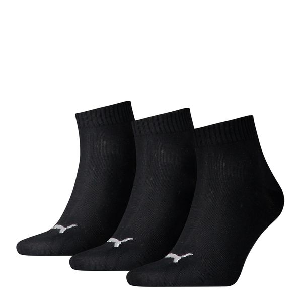 Puma Skarpety Quarter Plain 3-Pack 93858906. Czarne skarpetki damskie Puma, bez wzorów, z bawełny. Za 45.99 zł.
