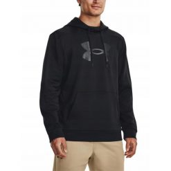 Bluza fitness męska Under Armour Fleece Big Logo HD. Czarne bluzy męskie Under Armour, m, bez wzorów, sportowe, bez ramiączek, z kapturem. Za 289.00 zł.