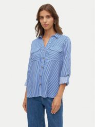 Vero Moda Koszula Bumpy 10275283 Niebieski Regular Fit. Niebieskie koszule damskie Vero Moda, xl, bez wzorów, z wiskozy, bez kołnierzyka, bez ramiączek. Za 139.99 zł.