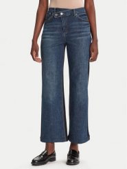 Desigual Jeansy Twist 25WWDD14 Granatowy Wide Leg. Niebieskie jeansy damskie Desigual, bez wzorów, z bawełny. Za 299.99 zł.