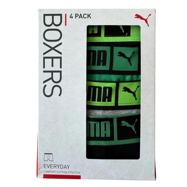 Bokserki męskie Puma BASIC PLACED LOGO ELASTIC 4-PACK 93866803. Bokserki męskie Puma, bez wzorów, z bawełny. Za 213.79 zł.