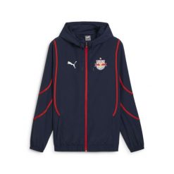 Męska kurtka przedmeczowa z tkaniny FC Red Bull Salzburg PUMA Club Navy Red Blue. Czerwone kurtki męskie Puma, m, bez wzorów, z tkaniny, sportowe, bez kaptura. Za 469.00 zł.