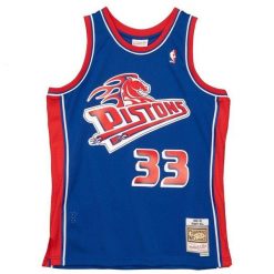 Koszulka NBA Detroit Pistons Grant Hill. Niebieskie bluzki damskie Mitchell & Ness, bez wzorów, sportowe, bez kołnierzyka, bez ramiączek. Za 564.50 zł.