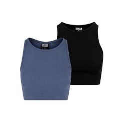 Top W Prążki Dla Kobiet (zestaw 2 Sztuk). Brązowe topy damskie Urban Classics, xl, bez wzorów, sportowe, bez kołnierzyka, bez ramiączek. Za 75.99 zł.